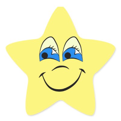 Cute and comical funny face star sticker which would be great to use ...