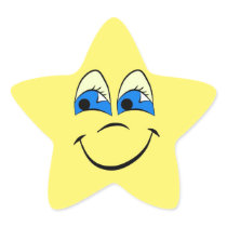 Comical Funny Face Star Sticker