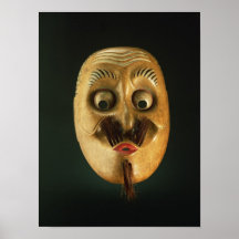 Comical Mask, Noh Theatre Print