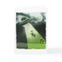 Comical UFO Cow Abduction Card by MDKgraphics Comical UFO Cow Abduction Card