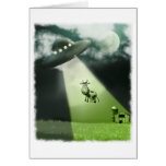Comical UFO Cow Abduction Card