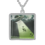 Comical UFO Cow Abduction Necklace Comical UFO Cow Abduction Necklace