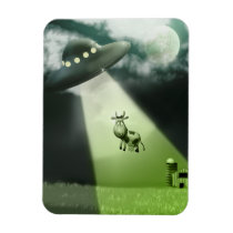 Comical UFO Cow Abduction Premium Flexi Magnet