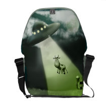 Comical UFO Cow Abduction Rickshaw Messenger Bag