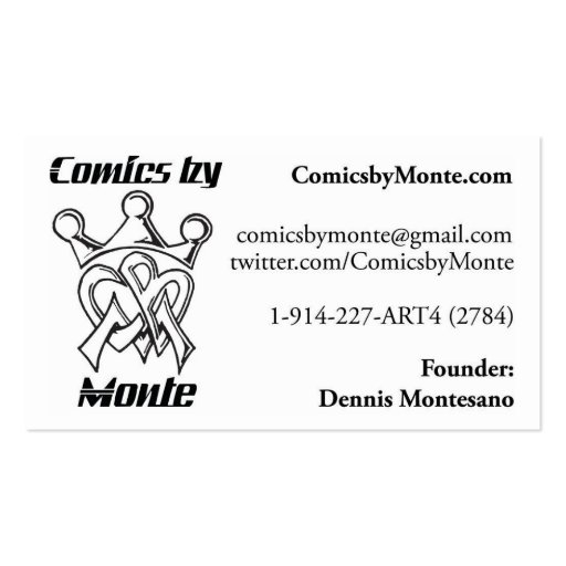 Comics By Monte Business Cards