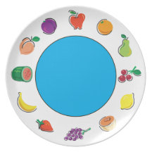 Comida para la base de Thought_Totally Fruity_cyan Platos Para Fiestas