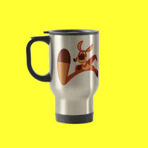 "Coming!!" Cute Cartoon Kangaroo Commuter Mug mugs