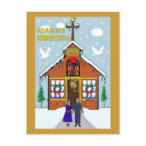 COMING FROM CHRISTMAS MASS postcards