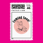 Coming Soon Baby in Pink Postage Stamps