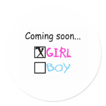 Coming Soon... (Girl) stickers by CelebrationZazzle Coming Soon... (Girl) stickers