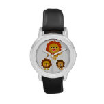 'Coming!!" Three Cute Cartoon Lions Watch