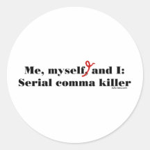 Comma Killer Round Stickers