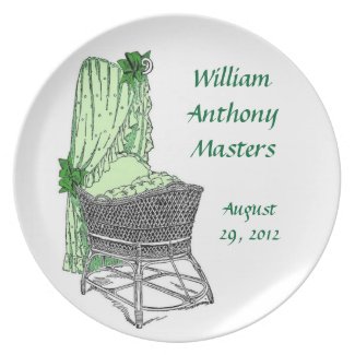 Commemorative New Baby Green Plate