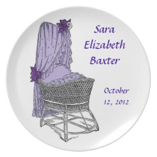 Commemorative New Baby Purple Plate