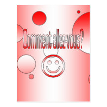 Comment Allez-Vous? Canada Flag Colors Pop Art Postcard