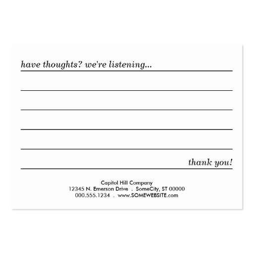 comment card large business cards (Pack of 100) Zazzle