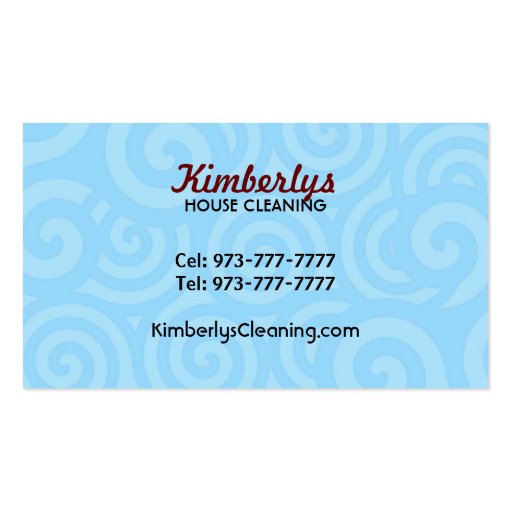 commercial cleaning business cards (back side)