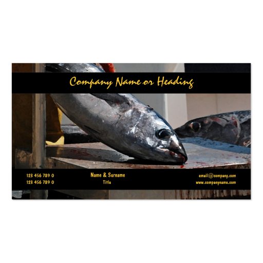 Commercial fishing harbor tuna CUSTOMIZE Business Card Template (front side)