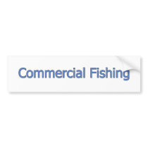 Commercial Fishing Logo (blue text) bumper stickers