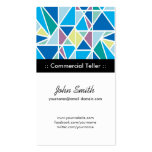 Commercial Teller Blue Abstract Geometry Business Cards