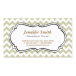 Commercial Teller - Chevron Simple Jasmine Business Card Template