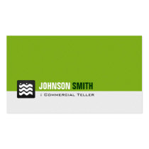 Commercial Teller - Organic Green White Business Cards