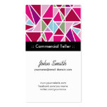 Commercial Teller Pink Abstract Geometry Business Cards