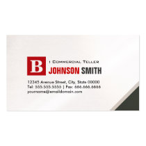 Commercial Teller - Simple Chic Red Business Cards