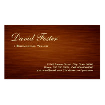 Commercial Teller - Wood Grain Look Business Cards