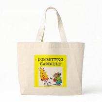 committing barbecue joke canvas bag
