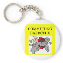 committing barbecue joke key chain