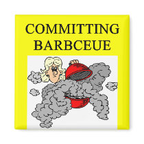 committing barbecue joke refrigerator magnet