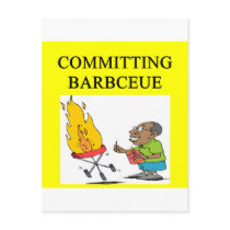committing barbecue joke post cards