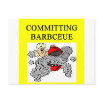 committing barbecue joke post cards
