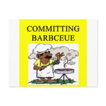 committing barbecue joke post cards