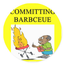committing barbecue joke stickers