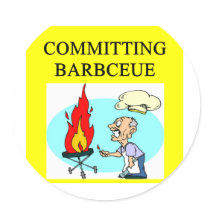 committing barbecue joke stickers