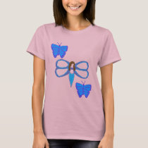 common blue morpho butterfly and lady dragonfly t-shirts