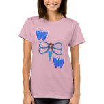 common blue morpho butterfly and lady dragonfly t-shirts