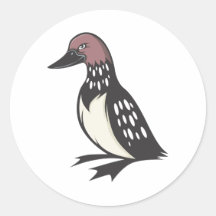 Common Loon Bird Round Sticker