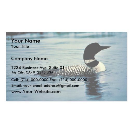 Common Loon on Water Business Card Template