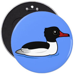 Common Merganser Round Button