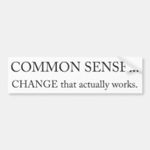 COMMON SENSE Bumper sticker