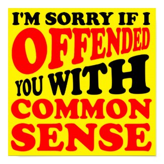 Common Sense Offended You Funny Poster Sign