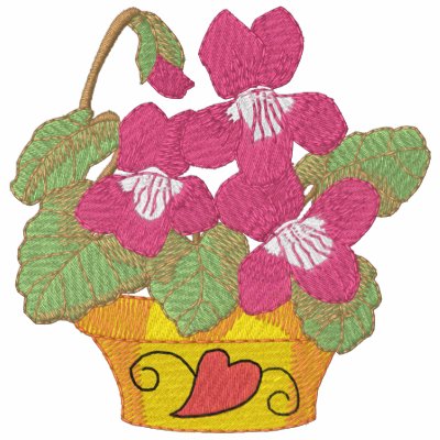 Common Violets In Pot by ZazzleEmbroidery