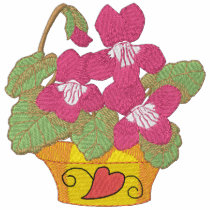 Common Violets In Pot embroidered shirts