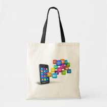 bag, tote, like, facebook, thumb, communication, people, friends, birthdays, black, Taske med brugerdefineret grafisk design