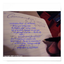 " COMMUNICATION"  poem by Z.B.McClure posters