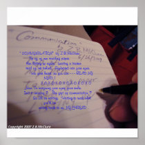 " COMMUNICATION"  poem by Z.B.McClure Posters