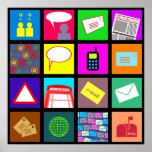Communication Tile Wallpaper Posters